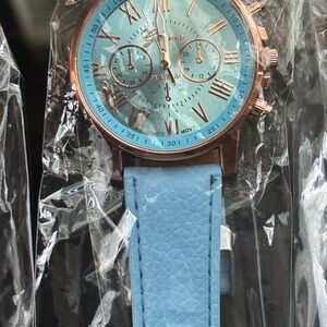 Geneva Aqua and Copper Chronograph Watch